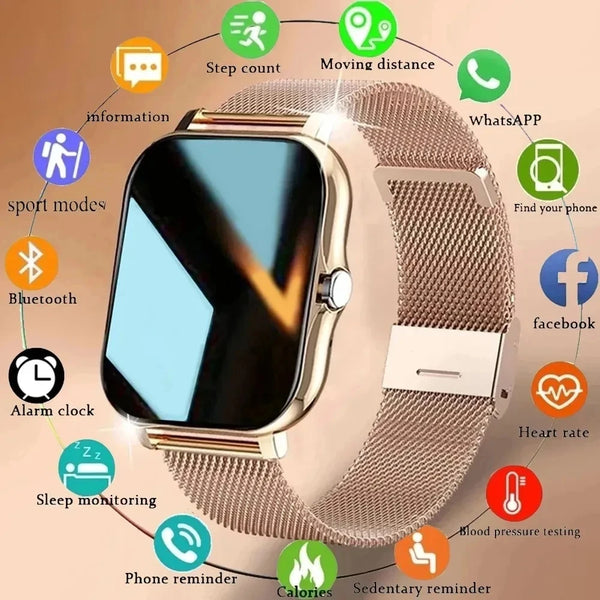Smartwatch Unisex, tela de toque esporte fitness , bt, chamada