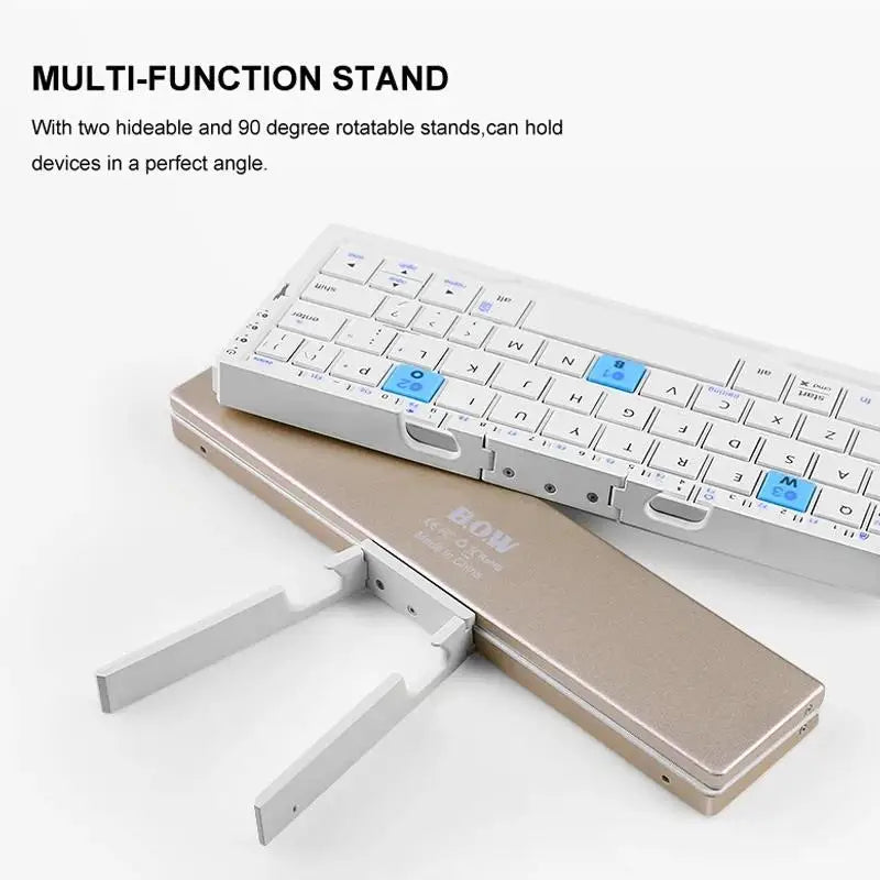 Mini teclado portátil para telefone e tablet, Teclado dobrável fino e leve,  Bluetooth