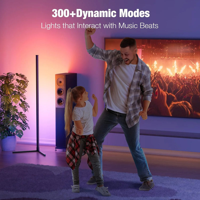 Luminária de chão inteligente RGB Com Sincronização de música, 16 milhões de cores com APP e controle remoto 40cm/150cm